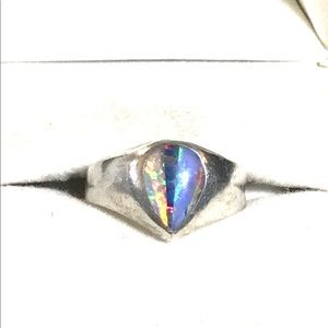 Sterling Opal Triplet Ring